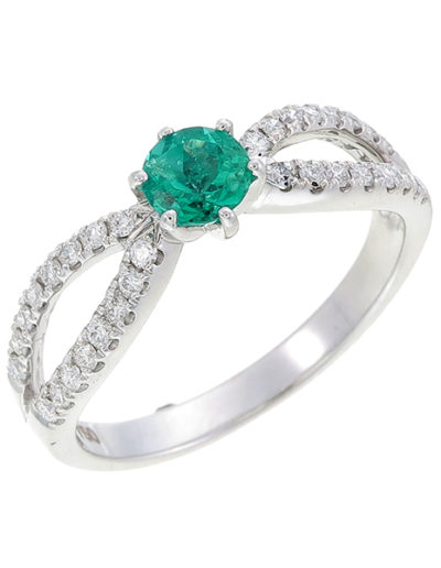 Anillo Mariposa esmeralda 0,36 ct, diamantes 0.26 ct