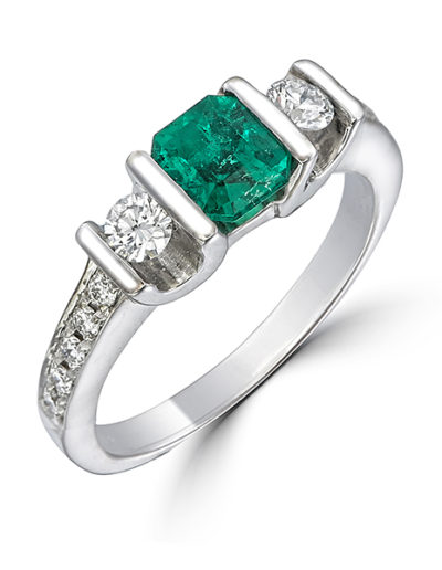 Anillo Miracle Esmeralda 0.71 ct, Diamantes 0.38 ct