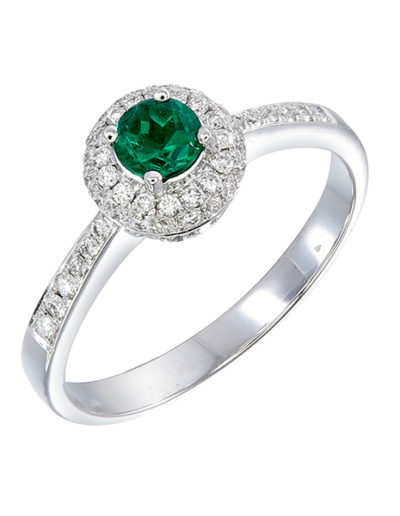 Anillo Robin, Esmeralda 0.25 ct, Diamantes 0.25 ct