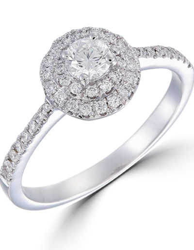 Bague Noémie Diamant central 0.30ct, Diamants entourage 0.32 ct