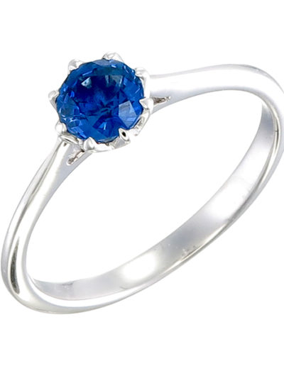 Blue Sapphire lotus ring 0.60 ct