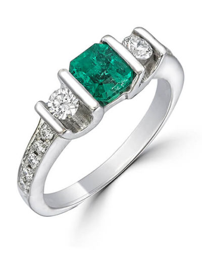 Bague Miracle Emeraude 0.71 ct Diamants 0.38 ct